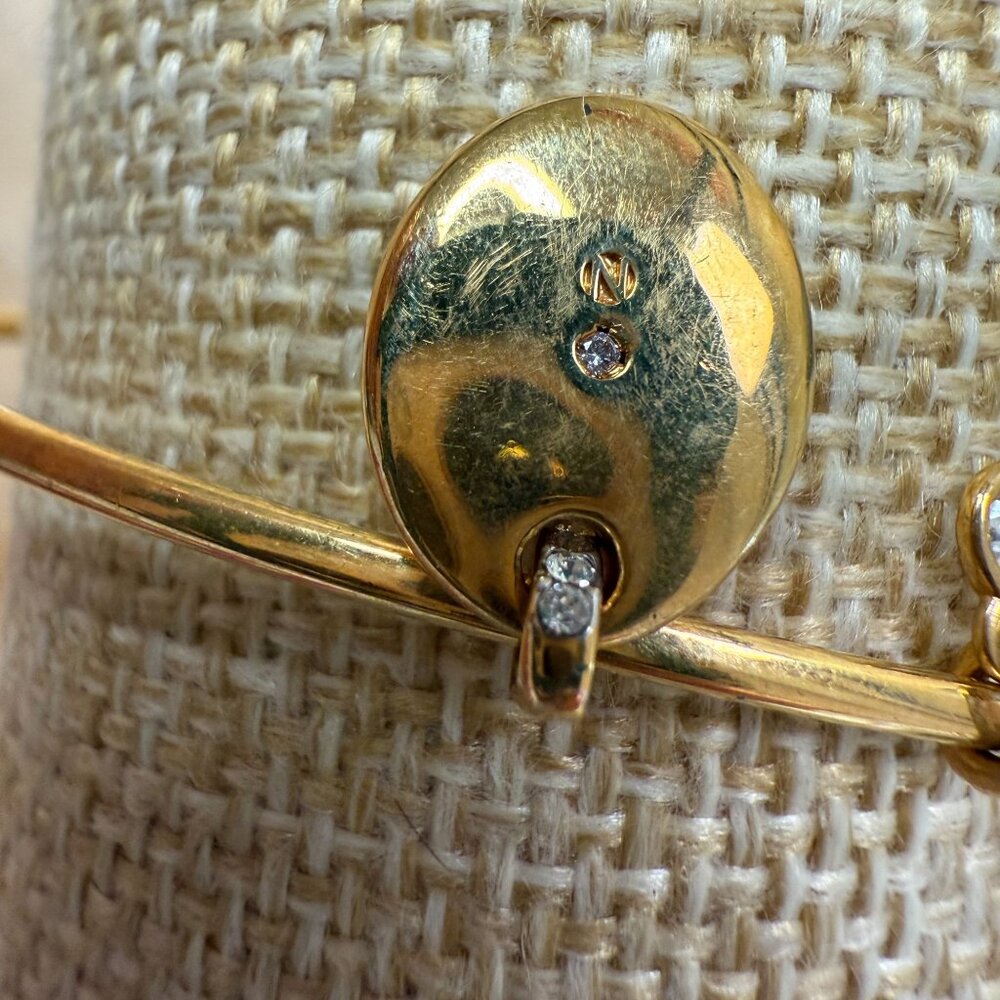 Nandri Gold-Tone Initial "D" Charm Bracelet With Rhinestone Accents & Adjustable - Picture 6 of 6